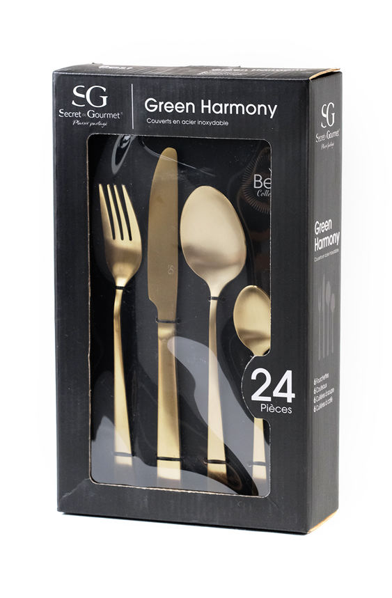Set 3 couverts inox airy green